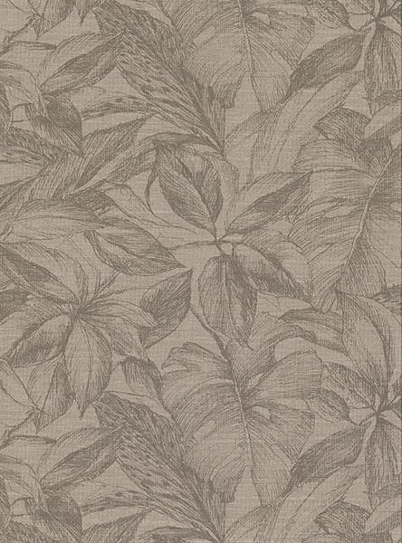 Simone Light Brown Tropical Wallcovering
