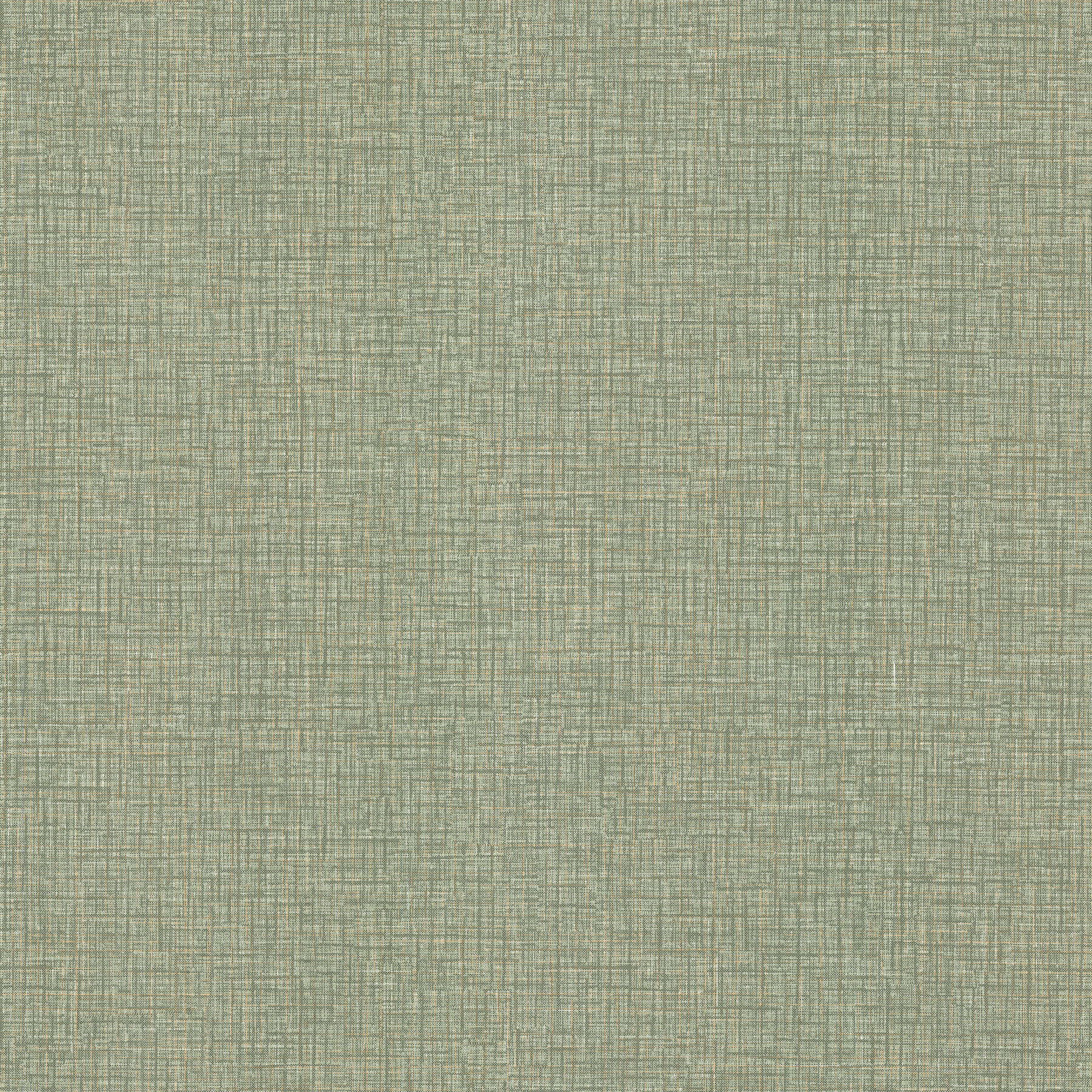 Beau Green Faux Fabric Wallcovering