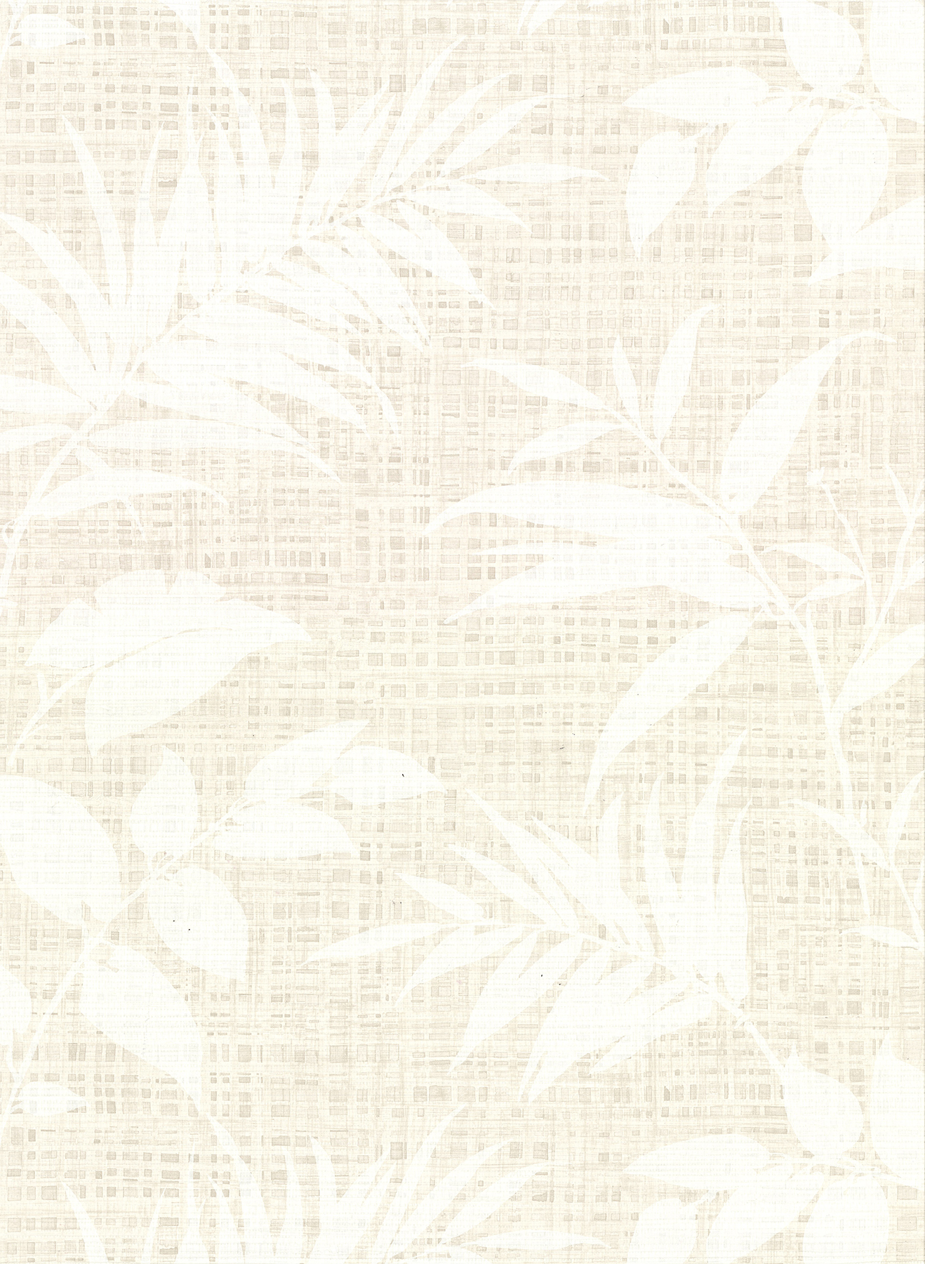 Chandler White Botanical Faux Grasscloth Wallcovering