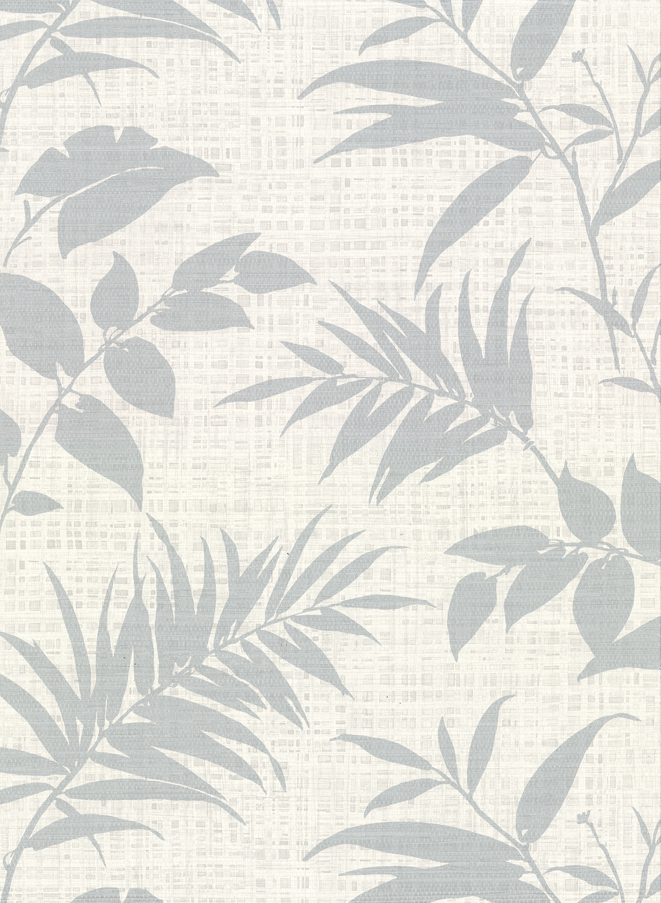 Chandler Off-White Botanical Faux Grasscloth Wallcovering