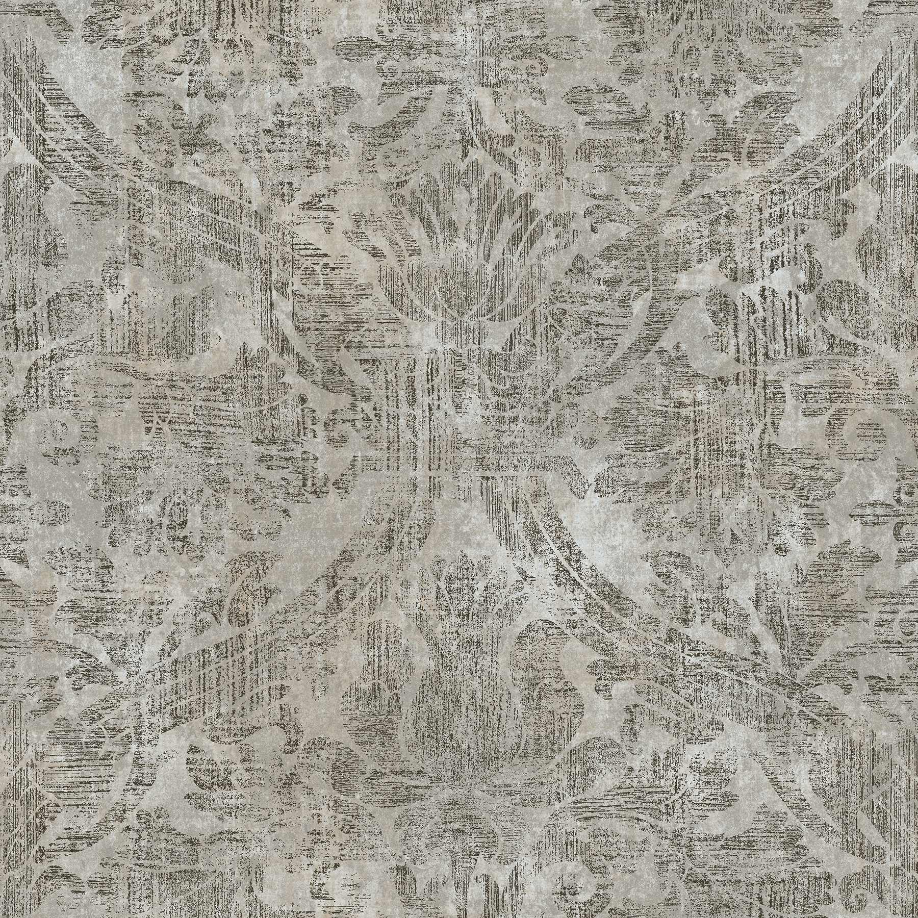 Abigail Grey Damask Wallcovering