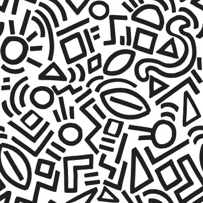 Black Doodle Abstract Peel & Stick Wallpaper