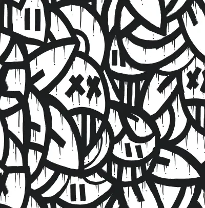 Black Bold Arrangements Peel & Stick Wallpaper