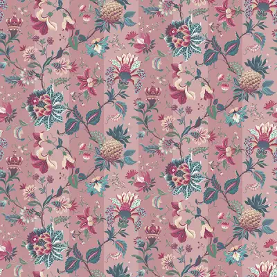 Cornelia Pink Floral Stripe Wallpaper