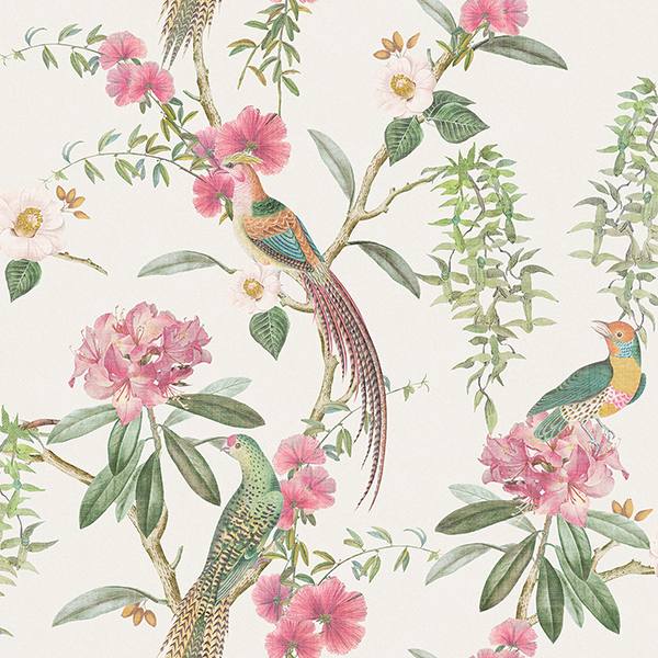Celine Pink Courtyard Garden Wallpaper