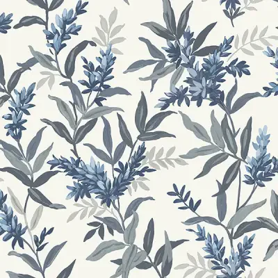 Olivia Blue Floral Wallpaper