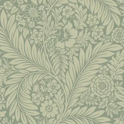 Florence Green Leaf Wallpaper