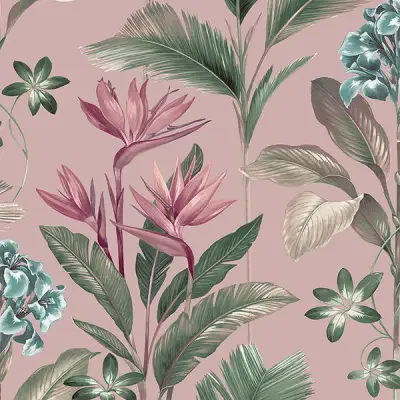 Oliana Pink Floral Wallpaper