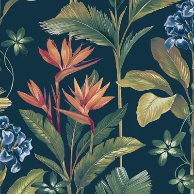 Oliana Navy Floral Wallpaper