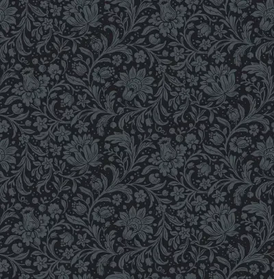 Hague Dark Blue Floral Trail Wallpaper
