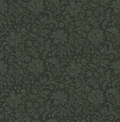 Hague Dark Green Floral Trail Wallpaper