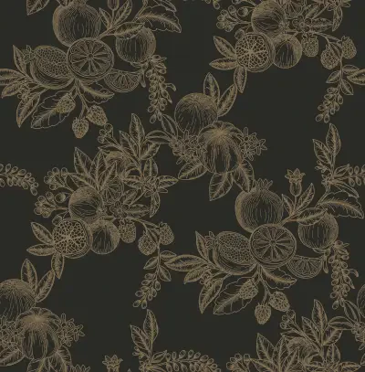 Gerty Gold Fruit Toile Wallpaper