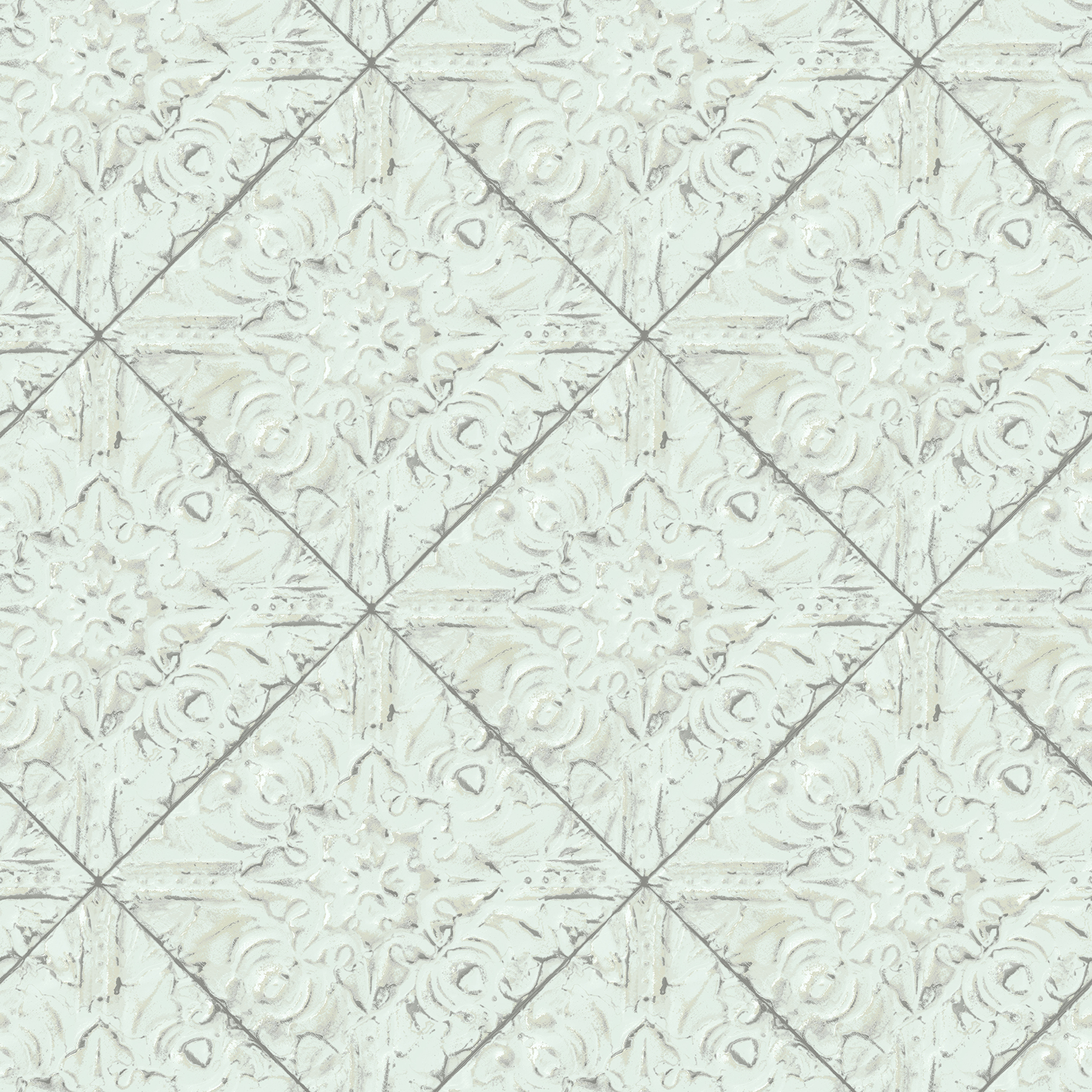 Brandi Light Blue Tin Tile Wallpaper