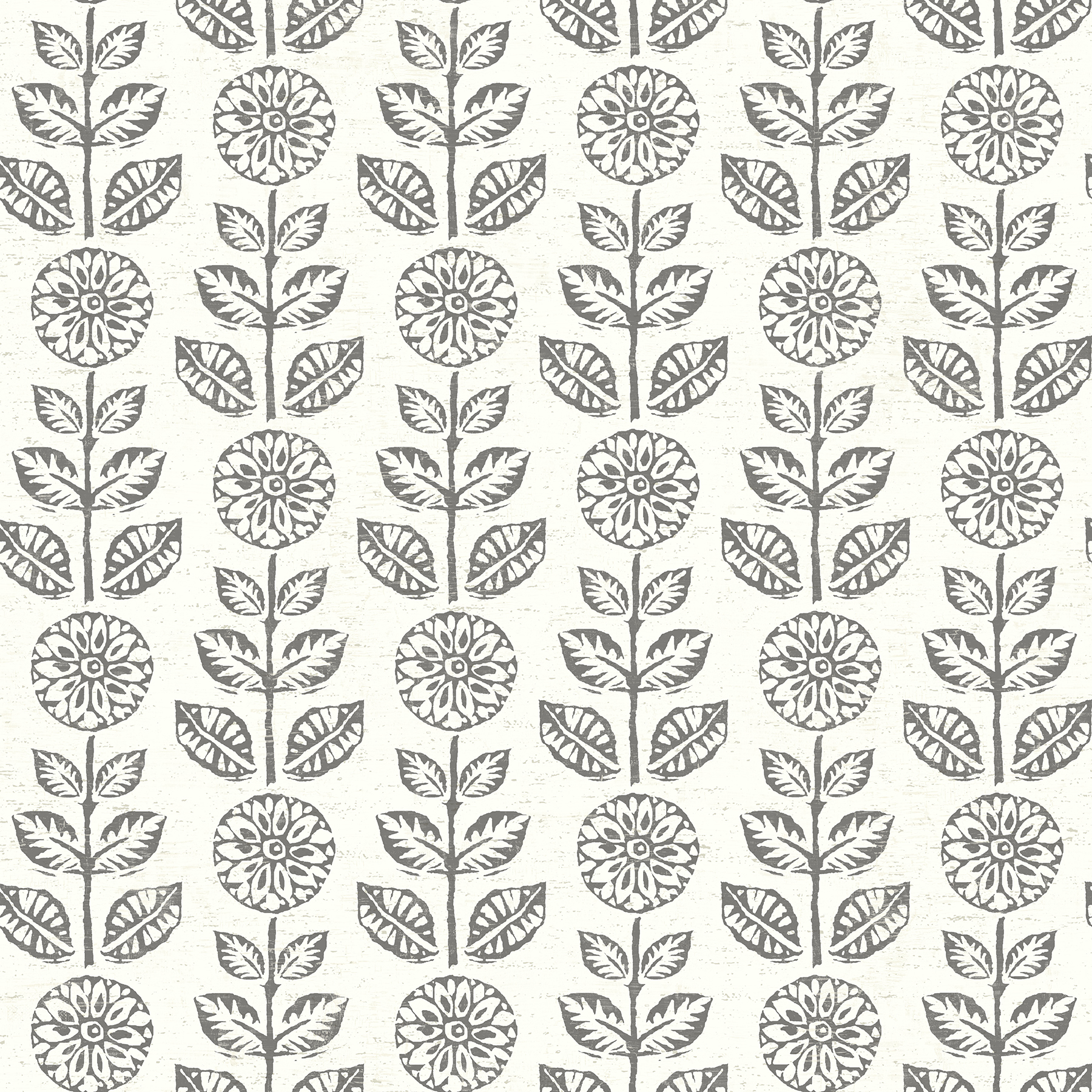 Dolly Dark Brown Folk Floral Wallpaper