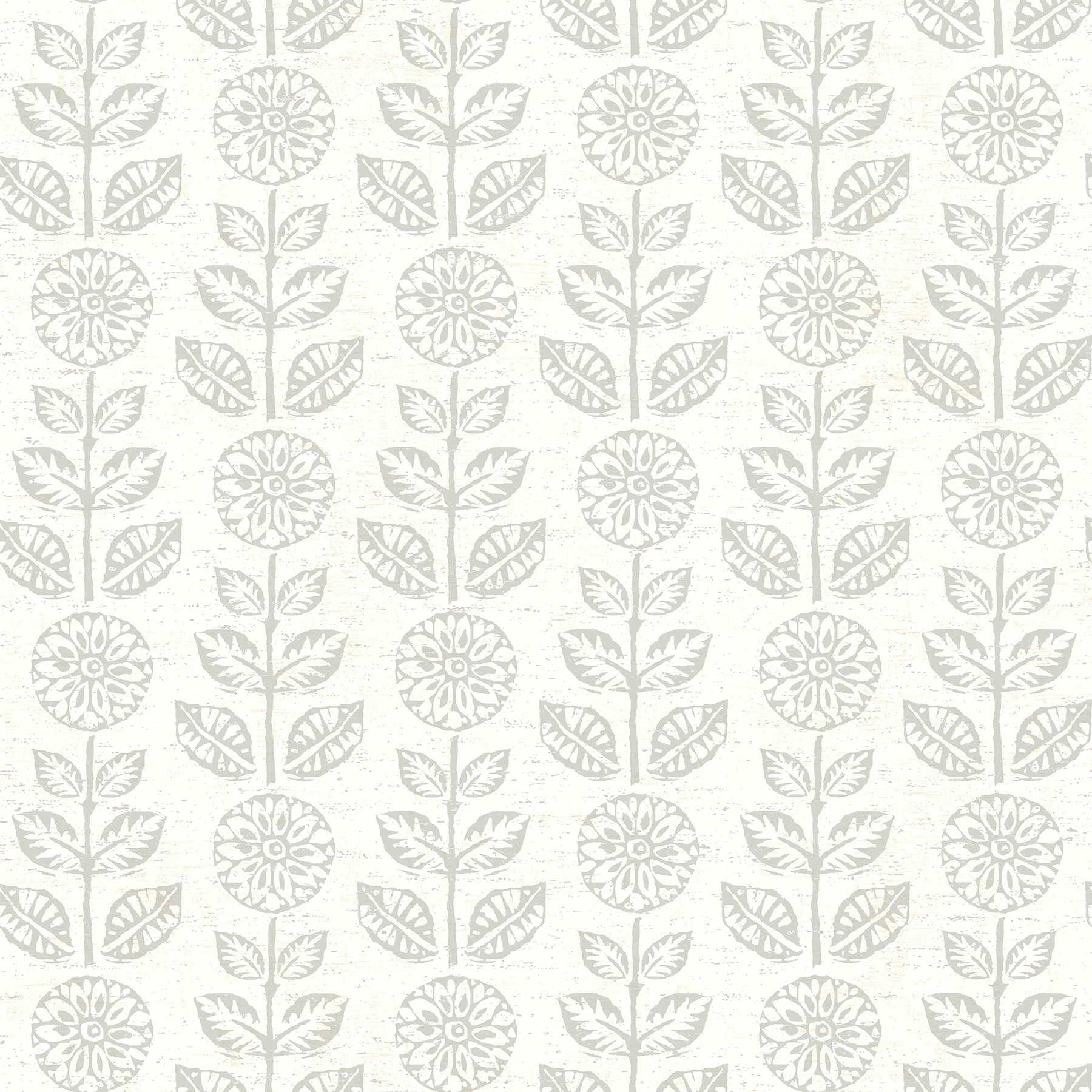 Dolly Taupe Folk Floral Wallpaper