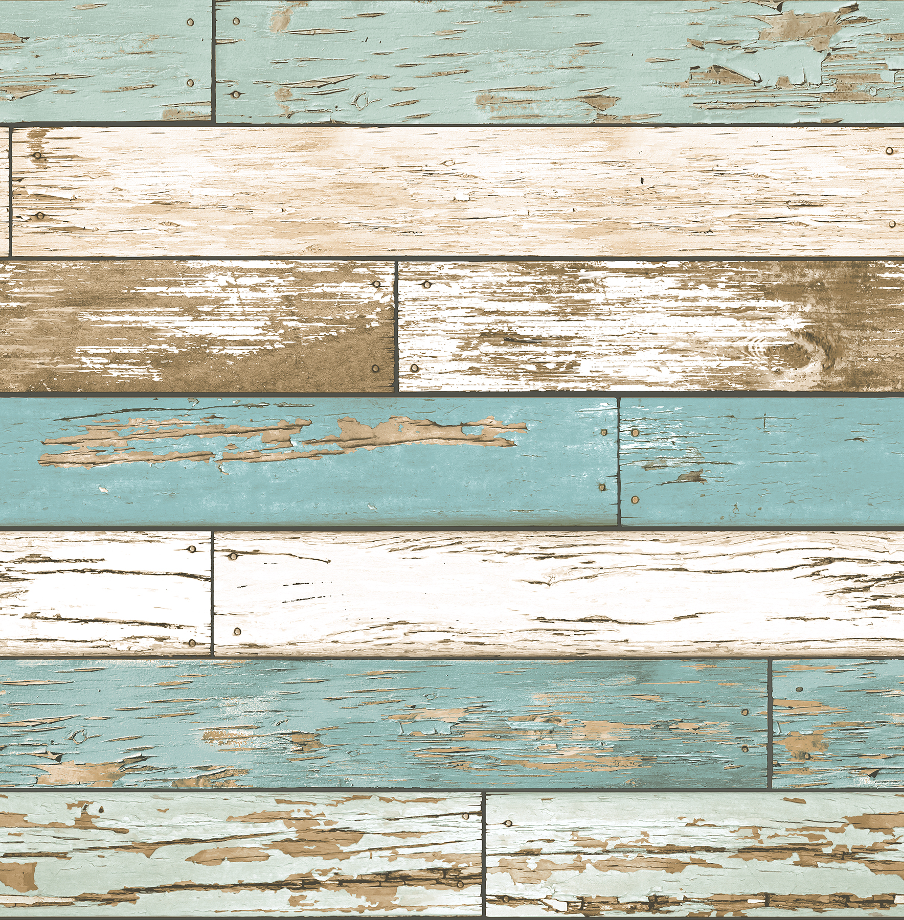 Juda Blue Scrap Wood Wallpaper