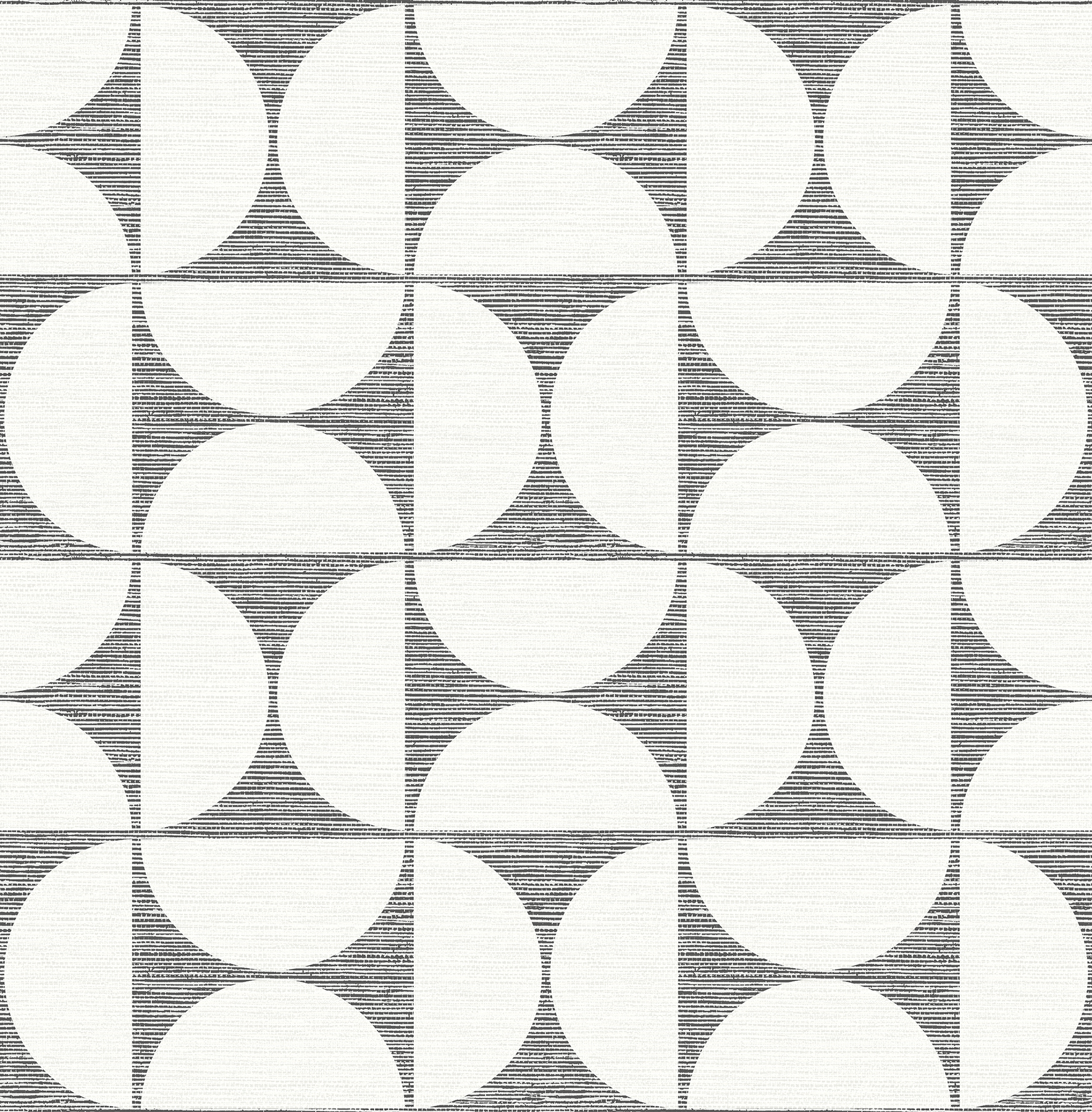 Deedee Black Geometric Faux Grasscloth Wallpaper