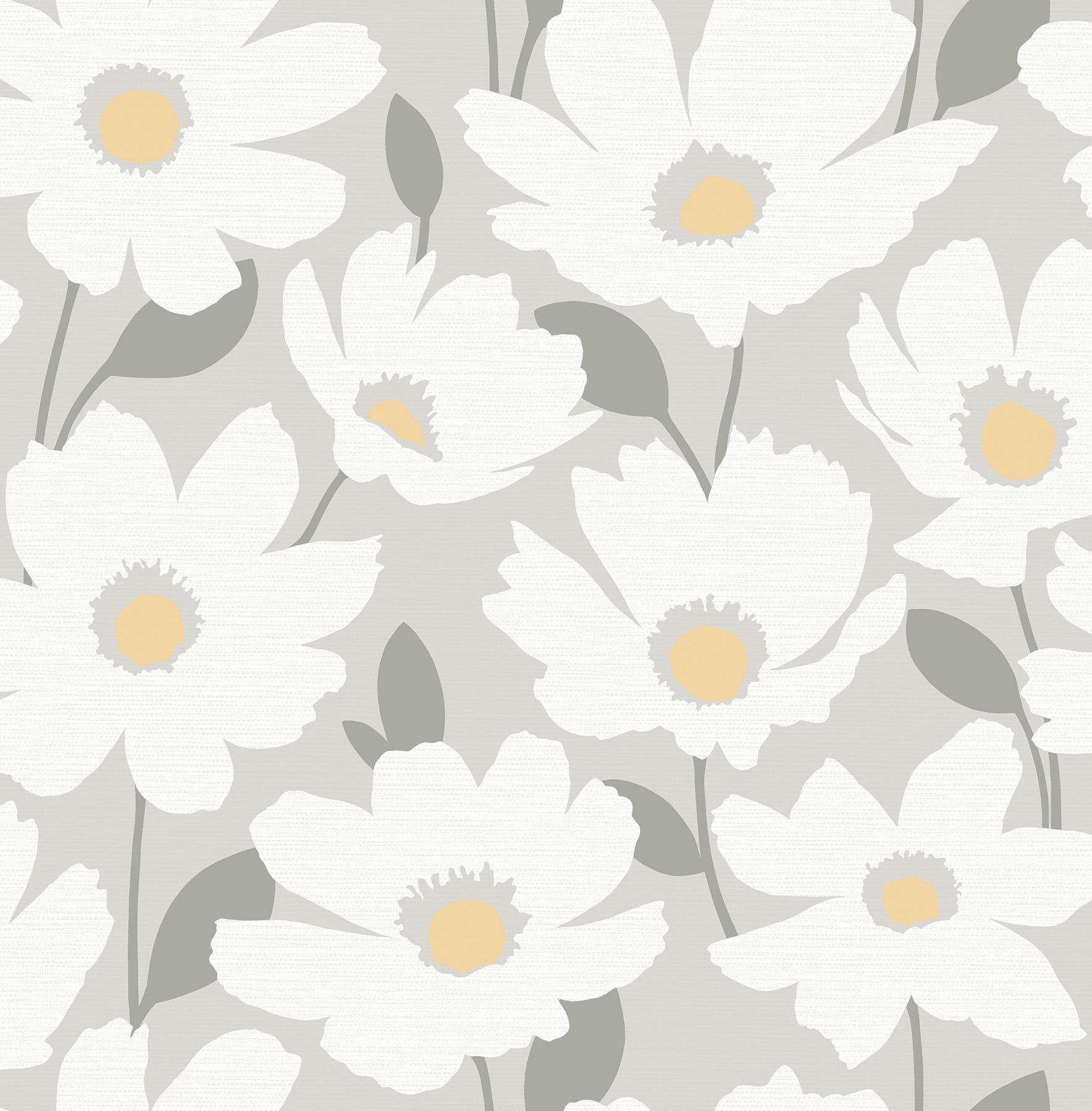 Astera Grey Floral Wallpaper