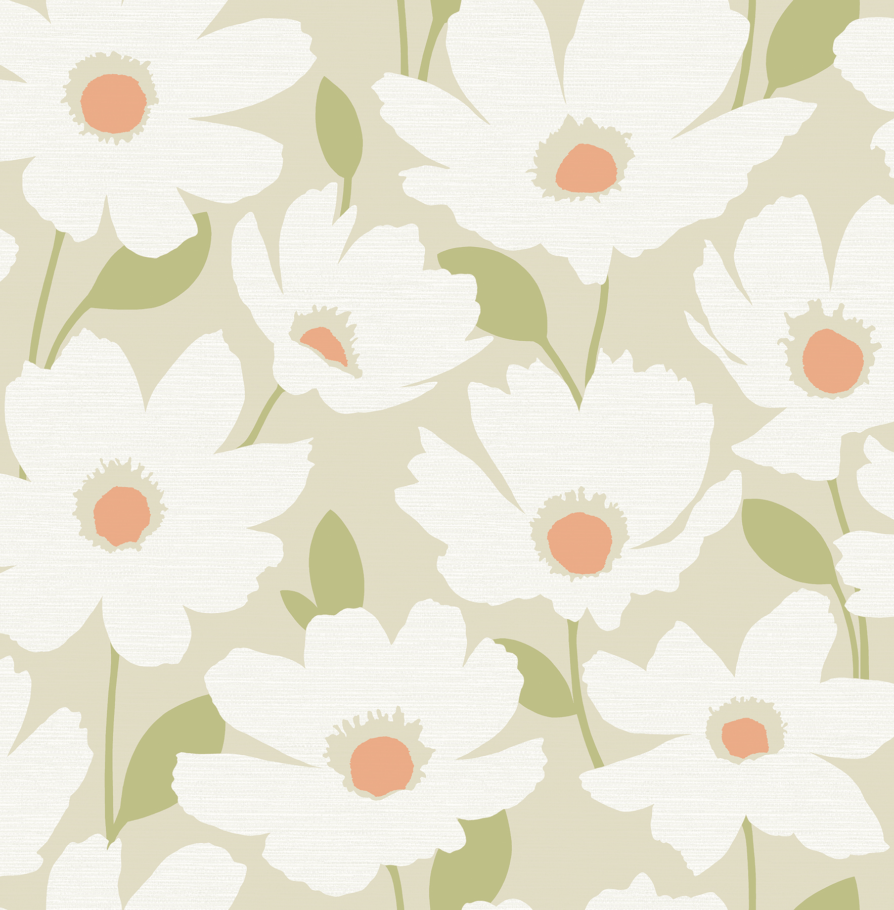 Astera Neutral Floral Wallpaper