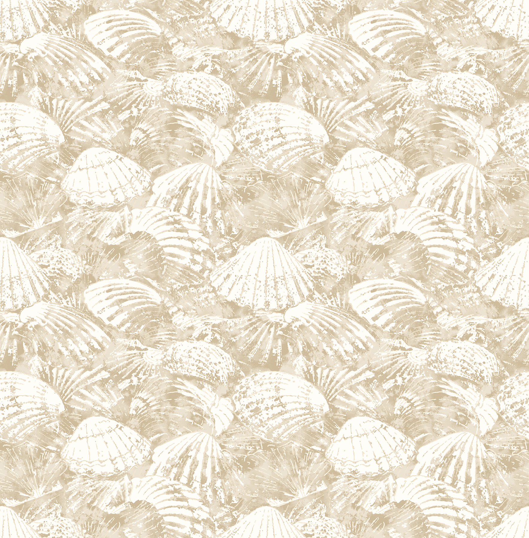 Surfside Beige Shells Wallpaper