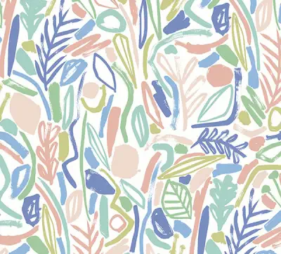 Verdure Pastel Painted Botanical Wallpaper
