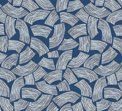 Elements Indigo Scribbled Arches Wallpaper