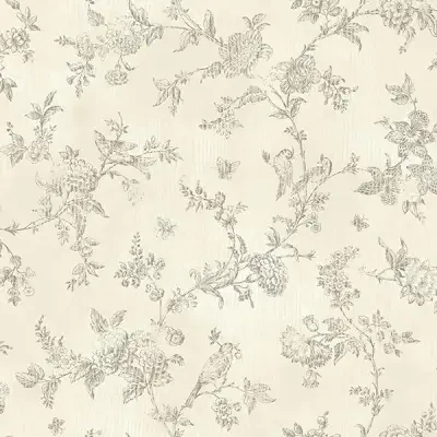 French Nightingale Brown Trail Wallpaper