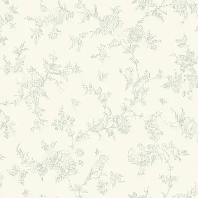 French Nightingale Seafoam Trail Wallpaper