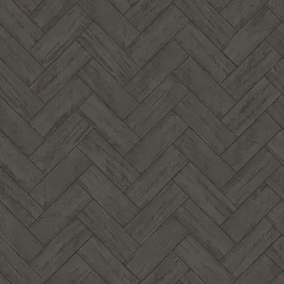 Kaliko Dark Grey Wood Herringbone Wallpaper