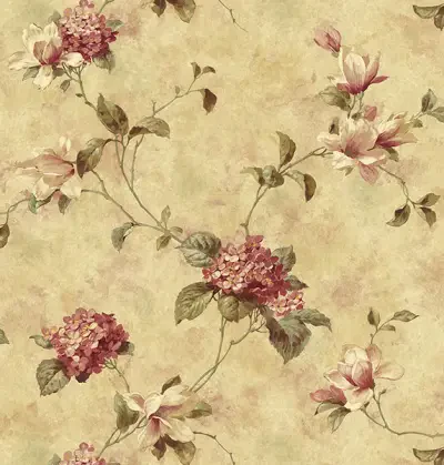 Magnolia Yellow Hydrangea Trail Wallpaper