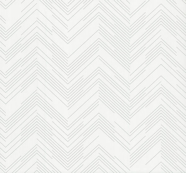 Kian White Modern Chevron Wallpaper