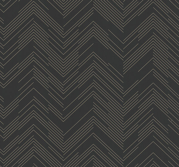 Kian Black Modern Chevron Wallpaper