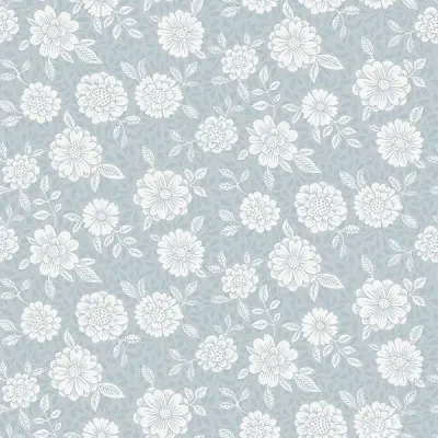 Lizette Light Blue Charming Floral Wallpaper