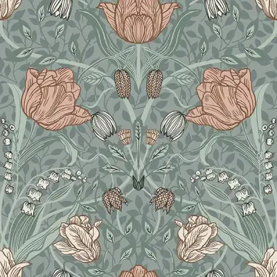 Fillippa Sage Tulip Wallpaper