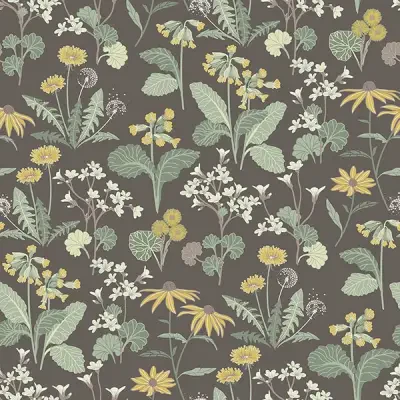 Magdalena Charcoal Dandelion Wallpaper