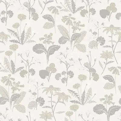 Magdalena Light Grey Dandelion Wallpaper