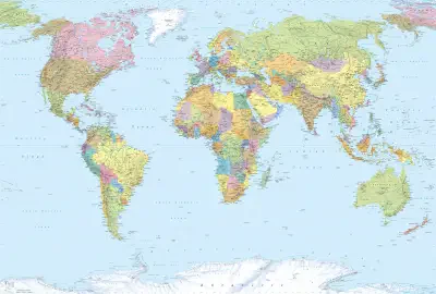 World Map Mural