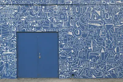 Bushwick BKLYN Blue Wall Mural