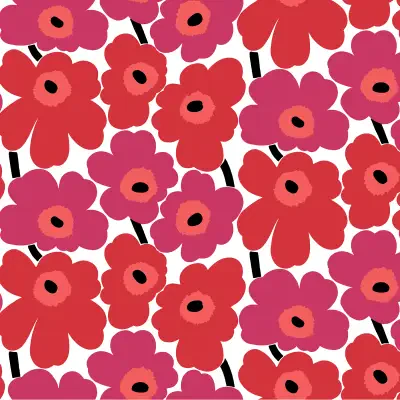 Red Pieni Unikko Peel & Stick Wallpaper