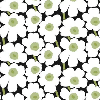Black Pieni Unikko Peel & Stick Wallpaper