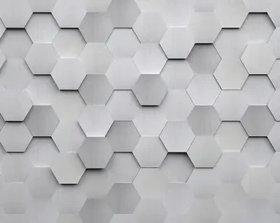 Metal Hexagons Wall Mural