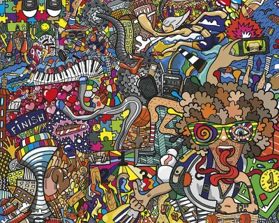 Sports Illustrations Wall Mural