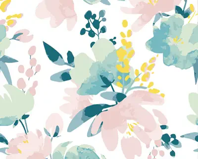 Delicate Watercolour Flowers Wall Mural