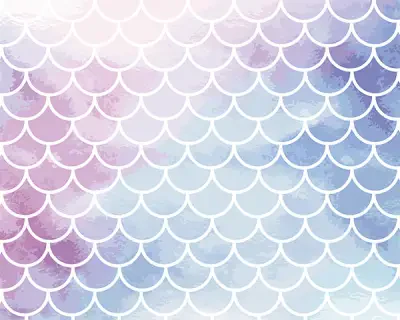 Watercolour Mermaid Scales Wall Mural