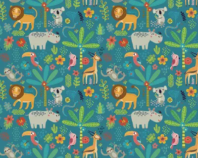 Jungle Animals Wall Mural