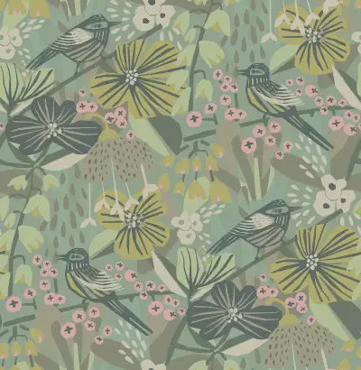 Sage Jaybird Peel & Stick Wallpaper