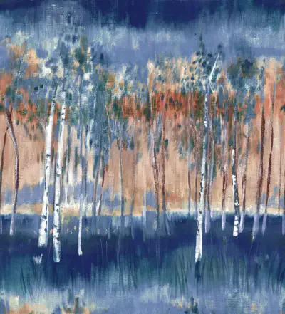 Primavera Dark Blue Wall Mural