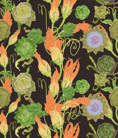 Black Artichoke Peel & Stick Wallpaper