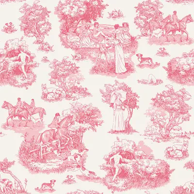 Pink The Chase Peel & Stick Wallpaper