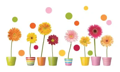 Gerberas Flowers Window Decals